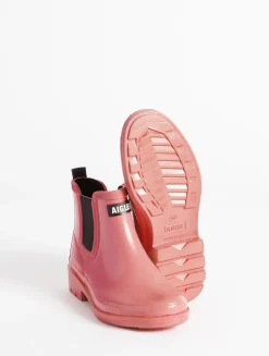 La bottine de pluie, empruntée au monde équestre - Rose