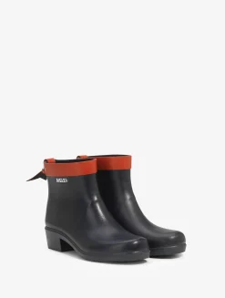 Le bottillon de pluie à talon, aux détails équestres - Bleu