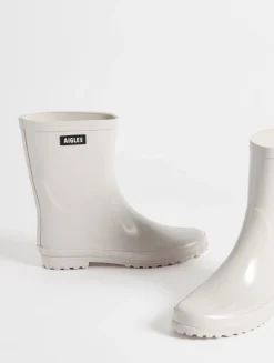 Le bottillon de pluie verni - Beige