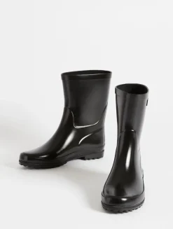 Le bottillon de pluie verni - Noir