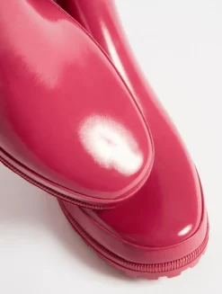 Le bottillon de pluie verni - Rouge