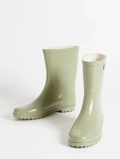 Le bottillon de pluie verni - Rouge