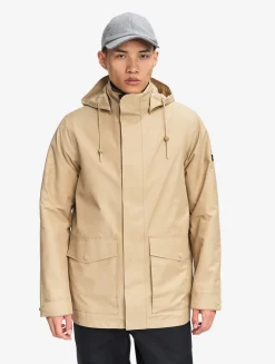 Manteau court en coton de twill à capuche amovible MTD T-KIT - Beige