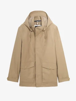 Manteau court en coton de twill à capuche amovible MTD T-KIT - Beige