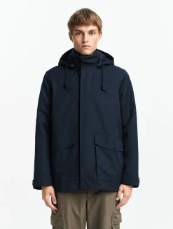 Manteau court en coton de twill à capuche amovible MTD T-KIT - Bleu