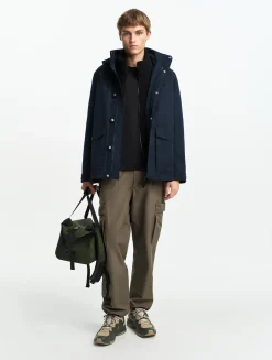 Manteau court en coton de twill à capuche amovible MTD T-KIT - Bleu