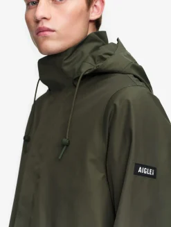Manteau court en coton de twill à capuche amovible MTD T-KIT - Kaki