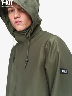 Manteau court en coton de twill à capuche amovible MTD T-KIT - Kaki