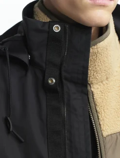 Manteau court en coton de twill à capuche amovible MTD T-KIT - Noir