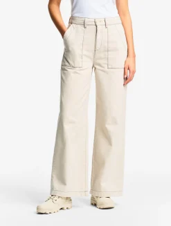 Pantalon marin en sergé léger avec taille réglable - Beige