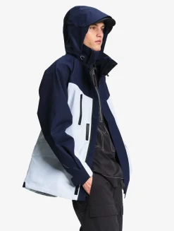 Parka courte à poches multiples avec capuche amovible GORE-TEX® - Blanc