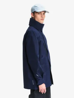 Parka courte à poches multiples avec capuche amovible GORE-TEX® - Bleu