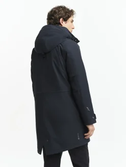 Parka fishtail GORE-TEX® matelassée avec capuche doublée sherpa - Bleu