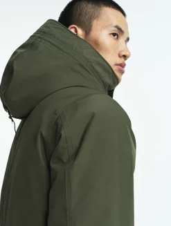 Parka fishtail GORE-TEX® matelassée avec capuche doublée sherpa - Kaki