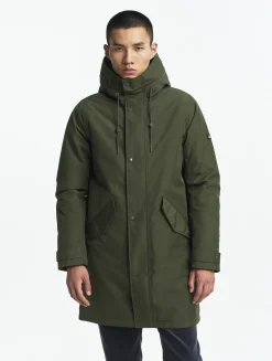 Parka fishtail GORE-TEX® matelassée avec capuche doublée sherpa - Kaki