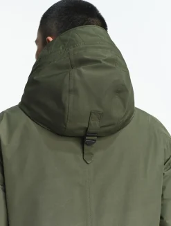 Parka fishtail GORE-TEX® matelassée avec capuche doublée sherpa - Kaki
