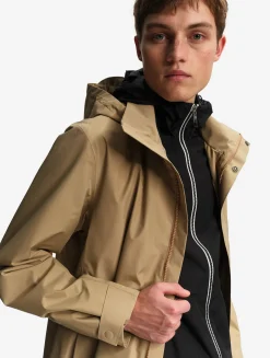 Parka longue 2 couches avec capuche retractable GORE TEX - Beige