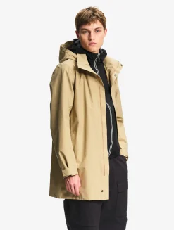 Parka longue 2 couches avec capuche retractable GORE TEX - Beige