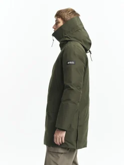 Parka longue GORE-TEX® à capuche avec matelassage en duvets et plumes - Kaki