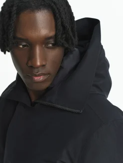 Parka longue GORE-TEX® à capuche avec matelassage en duvets et plumes - Noir