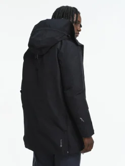 Parka longue GORE-TEX® à capuche avec matelassage en duvets et plumes - Noir