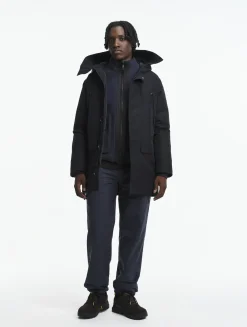 Parka longue GORE-TEX® à capuche avec matelassage en duvets et plumes - Noir