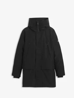 Parka longue GORE-TEX® à capuche avec matelassage en duvets et plumes - Noir