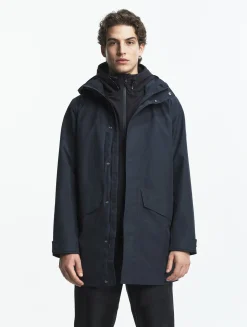 Parka longue GORE-TEX® T-KIT avec capuche - Bleu