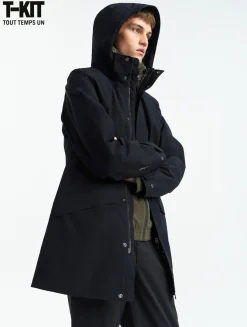 Parka longue GORE-TEX® T-KIT avec capuche - Noir