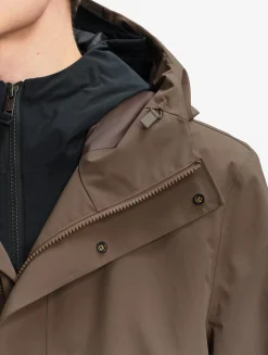 Parka longueimperméable à capuche MTD - Marron