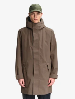 Parka longueimperméable à capuche MTD - Marron