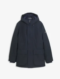 Parka longue matelassée à capuche en GORE-TEX® - Bleu