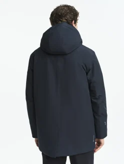 Parka longue matelassée à capuche en GORE-TEX® - Bleu