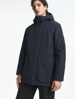Parka longue matelassée à capuche en GORE-TEX® - Bleu