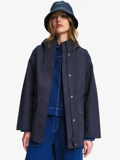 Parka MTD® 3 couches toucher coton courte et évasée - Bleu