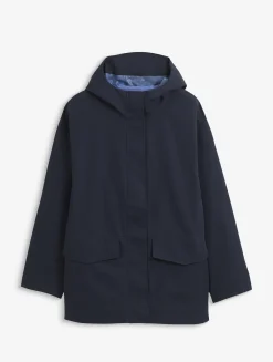 Parka MTD® 3 couches toucher coton courte et évasée - Bleu