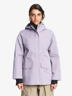 Parka MTD® 3 couches toucher coton courte et évasée - Violet
