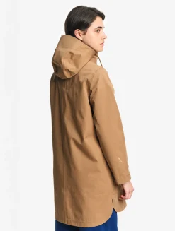 Parka MTD® 3 couches toucher coton longue imperméable avec fentes - Marron