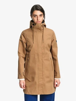 Parka MTD® 3 couches toucher coton longue imperméable avec fentes - Marron