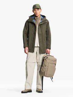 Parka MTD® 3 couches toucher coton mi-longue à capuche - Kaki