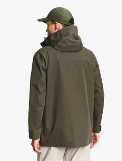 Parka MTD® 3 couches toucher coton mi-longue à capuche - Kaki