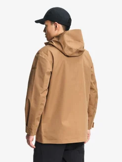 Parka MTD® 3 couches toucher coton mi-longue à capuche - Marron