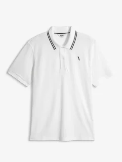 Polo Dry Fast à col rabattu avec logo sur la poitrine - Blanc