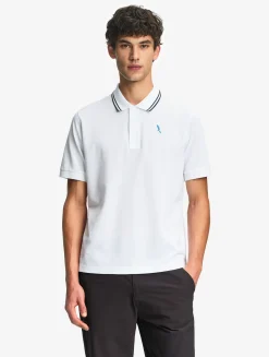 Polo Dry Fast à col rabattu avec logo sur la poitrine - Blanc