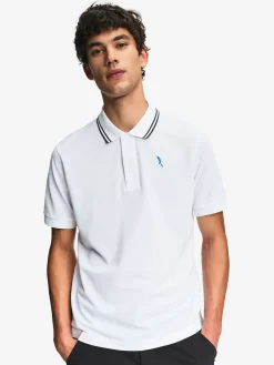 Polo Dry Fast à col rabattu avec logo sur la poitrine - Blanc