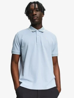 Polo Dry Fast à col rabattu avec logo sur la poitrine - Bleu