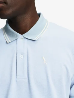 Polo Dry Fast à col rabattu avec logo sur la poitrine - Bleu