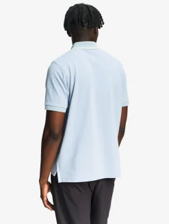 Polo Dry Fast à col rabattu avec logo sur la poitrine - Bleu