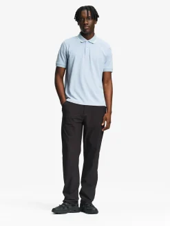 Polo Dry Fast à col rabattu avec logo sur la poitrine - Bleu