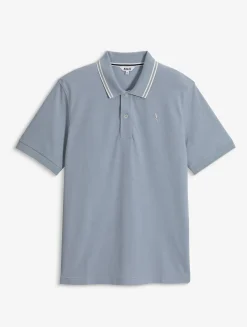 Polo Dry Fast à col rabattu avec logo sur la poitrine - Bleu